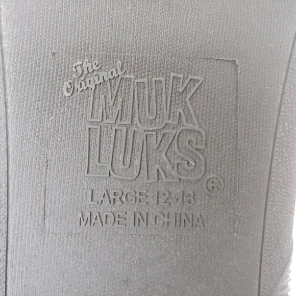 Muk Luks Mens Faux Suede Clogs Slippers Sherpa Lined Moc Toe Brown Large 12-13 - Picture 9 of 10